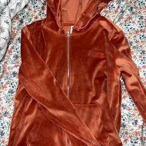 PINK zip up velour jacket